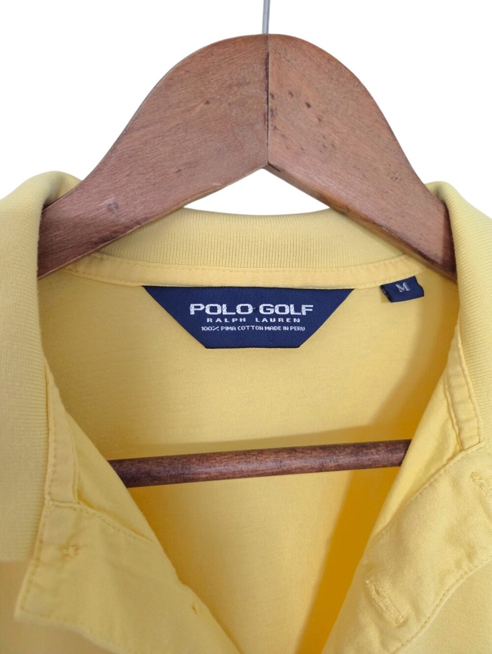 Polo Golf Ralph Lauren Shirt Yellow Mens Medium Preppy - Picture 8 of 10